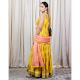 Yellow Gathered Anarkali Set with Hand Embroidery